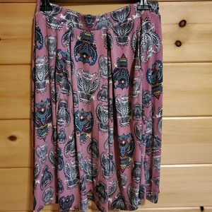 LuLaroe Madison skirt Griffin Owl with Key size L